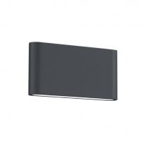 Thames Ii Modern 17cm 2 Light Outdoor Up Down Wall Lamp Anthracite 3000K IP54 - UK Stock