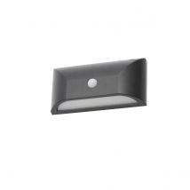 Poole PIR 4000k LED Outdoor Flush Wall Lamp Black IP55