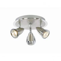 Elara 3 Light Bathroom Spotlight Satin Nickel IP44