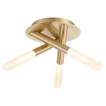 Crux 3 Light Bathroom Ceiling Light Satin Brass IP44