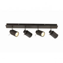 SCORPIUS Bar 4 Light Bathroom Spotlight Matt Black IP44