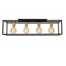 Ruben Modern Bar Flush Ceiling Light - 4xE27 - Black