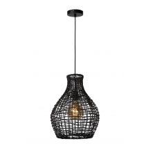 Alban Scandinavian Rattan Pendant Light - Ø 35cm - 1xE27 - Black