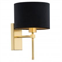 Abbano Wall Lamp With Shade Black, Brushed Brass