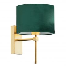 Abbano Wall Lamp With Shade Green, Brushed Brass