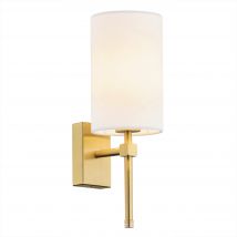 Abruzzo Wall Lamp With Shade White, Brushed Brass