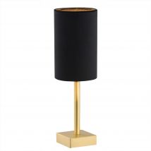 Abruzzo Table Lamp With Round Shade Black, Brushed Brass