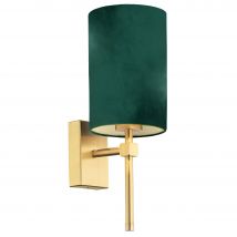 Abruzzo Wall Lamp With Shade Green, Brushed Brass