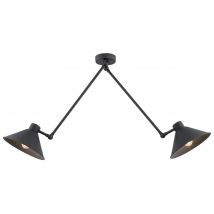 Altea Semi Flush Ceiling 2 Light Black Structure