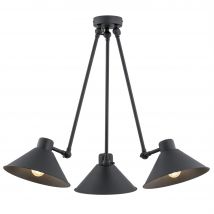 Altea Multi Arm Semi Flush Ceiling Lamp Black Structure