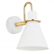 Beverly Dome Wall Lamp White Structure, Brass Elements