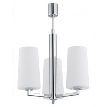 Camelot Multi Arm Pendant Ceiling 3 Light Chrome Base, Glass Opal Matt