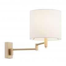 Dolce Adjustable Arm Wall Lamp With Shade White, Gold