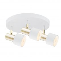 Doria Ceiling Spotlight Clusters White Structure, Brass Elements