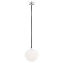 Kalimera 20cm Globe Pendant Ceiling Light Opal Matt, Chrome