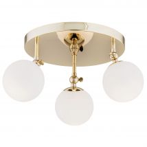Latina Globe Ceiling 3 Light Brass Steel IP44