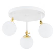 Latina Globe Ceiling 3 Light White Structure, Brass Steel IP44