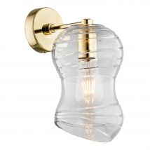 Deportivo Wall Lamp Transparent, Brass Steel