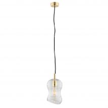Deportivo Dome Pendant Ceiling Light Transparent, Brass Steel