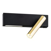 Jasper Reading Wall Light Black Structure, Brass Steel 3000K