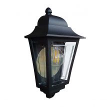 Deco Lane 1 Light Half Outdoor Wall Lantern Black IP44