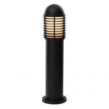 Louvre Outdoor Bollard Light Matt Black, Opal Polycarbonate IP44, E27