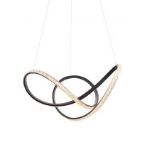 Francisca Integrated LED Pendant Ceiling Light Textured Black, Clear Faceted Acrylic, 1x Integrated LED