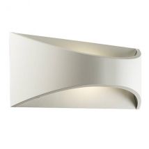 Vulcan Integrated LED 1 Light Outdoor Up Down Wall Light Textured Matt White, Opal IP65