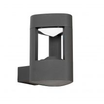 Tribeca 1 Light Outdoor Wall Light Frosted Acrylic, Dark Grey Paint IP54