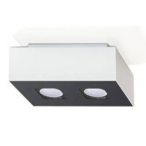 Mono 2 Light Flush Ceiling Light White & Black, GU10