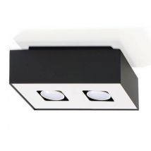 Mono 2 Light Flush Ceiling Light Black & White, GU10