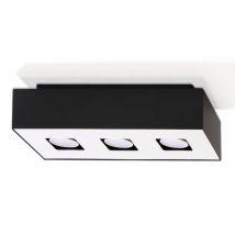 Mono 3 Light Flush Ceiling Light Black & White, GU10