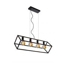 Fabian Modern Bar Pendant Light - 4xE27 - Black