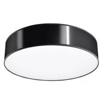 Arena 3 Light Flush Round Ceiling Light Black, E27