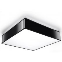 Horus 3 Light Flush Square Ceiling Light Black, E27