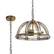 Vestal 40cm Medium Dome Pendant, 3 Light E27, Antique Brass