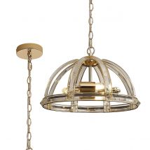 Vestal 40cm Medium Dome Pendant, 3 Light E27, French Gold