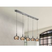 Ari 5 Light Crystal Hanging Ceiling Pendant Mirror, G9