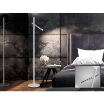 Varas Integrated LED 2 Light Floor Lamp Matt White, Chrome