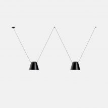 Attic Decorative Hanging Ceiling Pendant Matt Black 2x E27 / 175cm x 400cm