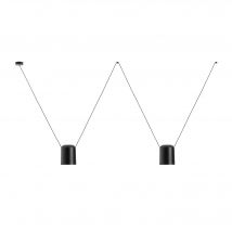 Attic Decorative Hanging Ceiling Pendant Matt Black 2x E27 / 75cm x 200cm