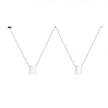 Attic Decorative Hanging Ceiling Pendant Matt White Matt Black 2x E27 / 75cm x 200cm