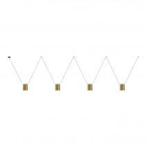 Attic Decorative Hanging Ceiling Pendant Matt Black Painted Gold 4x E27 / 175cm x 800cm