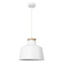 Nube Dome Simple Ceiling Pendant White Light Wood 1x E27