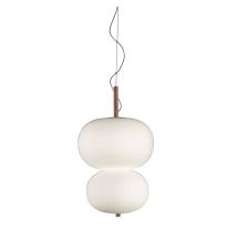 Ilargi LED Globe Ceiling Pendant Matt White Light Ash Phase Cut Dimming 39.5cm 3195lm 2700K