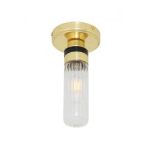 Tay Outdoor Ceiling Light, Polished Brass, Prismatic, IP65