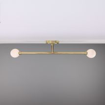 Silverton Bathroom Ceiling Light, Polished Brass, Opal, IP44