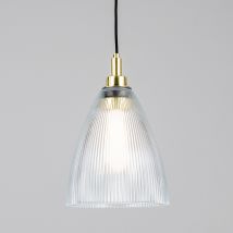 Brooke Outdoor Pendant Light, Polished Brass, Opal Glass, IP65