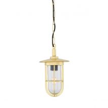 Ramor Outdoor Pendant, Polished Brass, Clear Glass, IP65