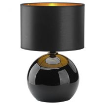 Palla 36cm Table Lamp With Round Shade Black, Gold 1xE27